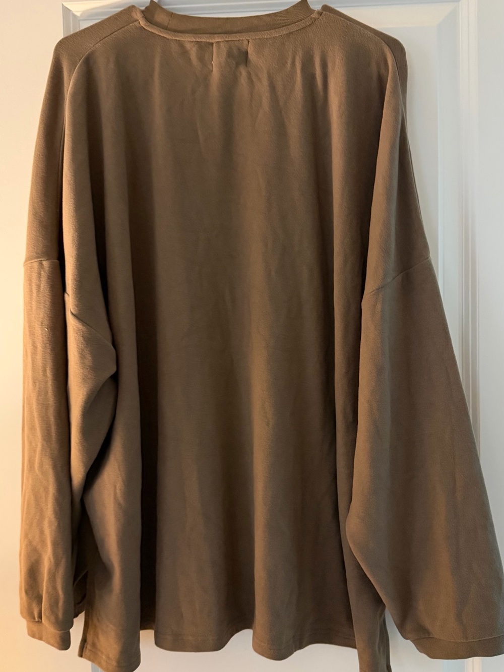 Worth Collective Olive Brown Lounge Set - Oversized Sweatshirt & Wide Leg Pant - Picture 5 of 11